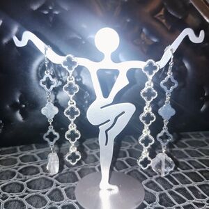 2 Pair KS inspired Elegant Silver Drop Down Dangle Earrings